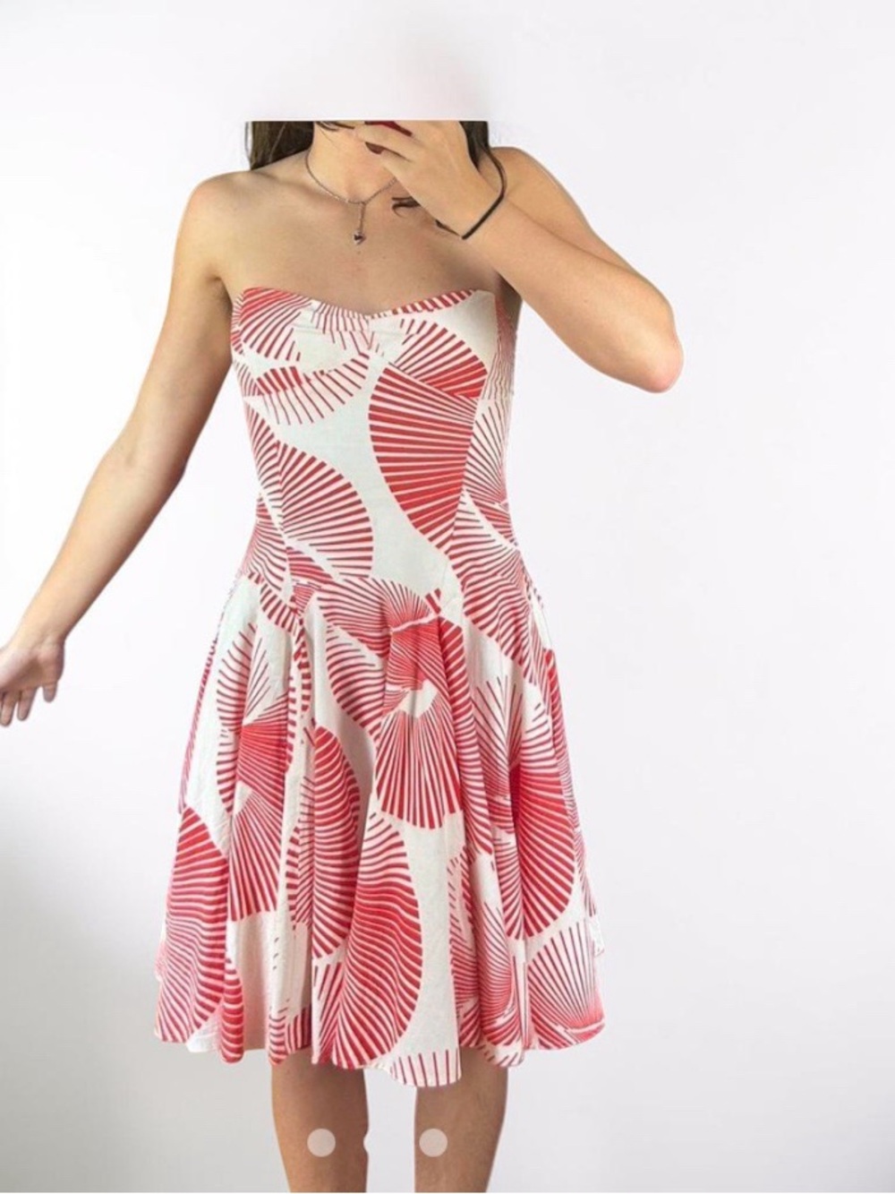 Strapless linen dvf dress